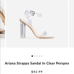 ariana strappy sandal in clear perspex